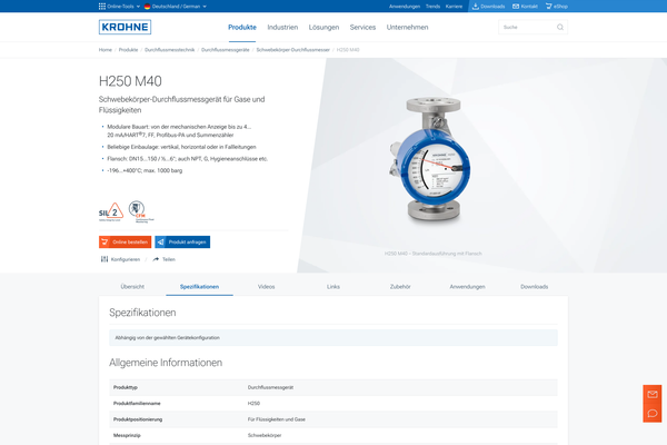 Produktdetail – KROHNE Messtechnik Produktdetail – KROHNE Messtechnik