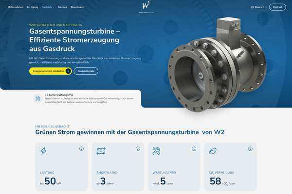 W2 Armaturen GmbH – Gasentspannungsturbine