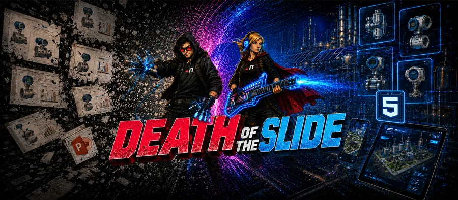 „Death of the Slide“ zur Umwandlung von PowerPoint-Folien in interaktive Industrie-Welten mit HTML5 und Produktdaten